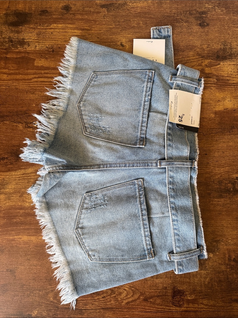KanCan Light Blue Frayed Hem Jean Shorts NEW - Picture 5 of 8